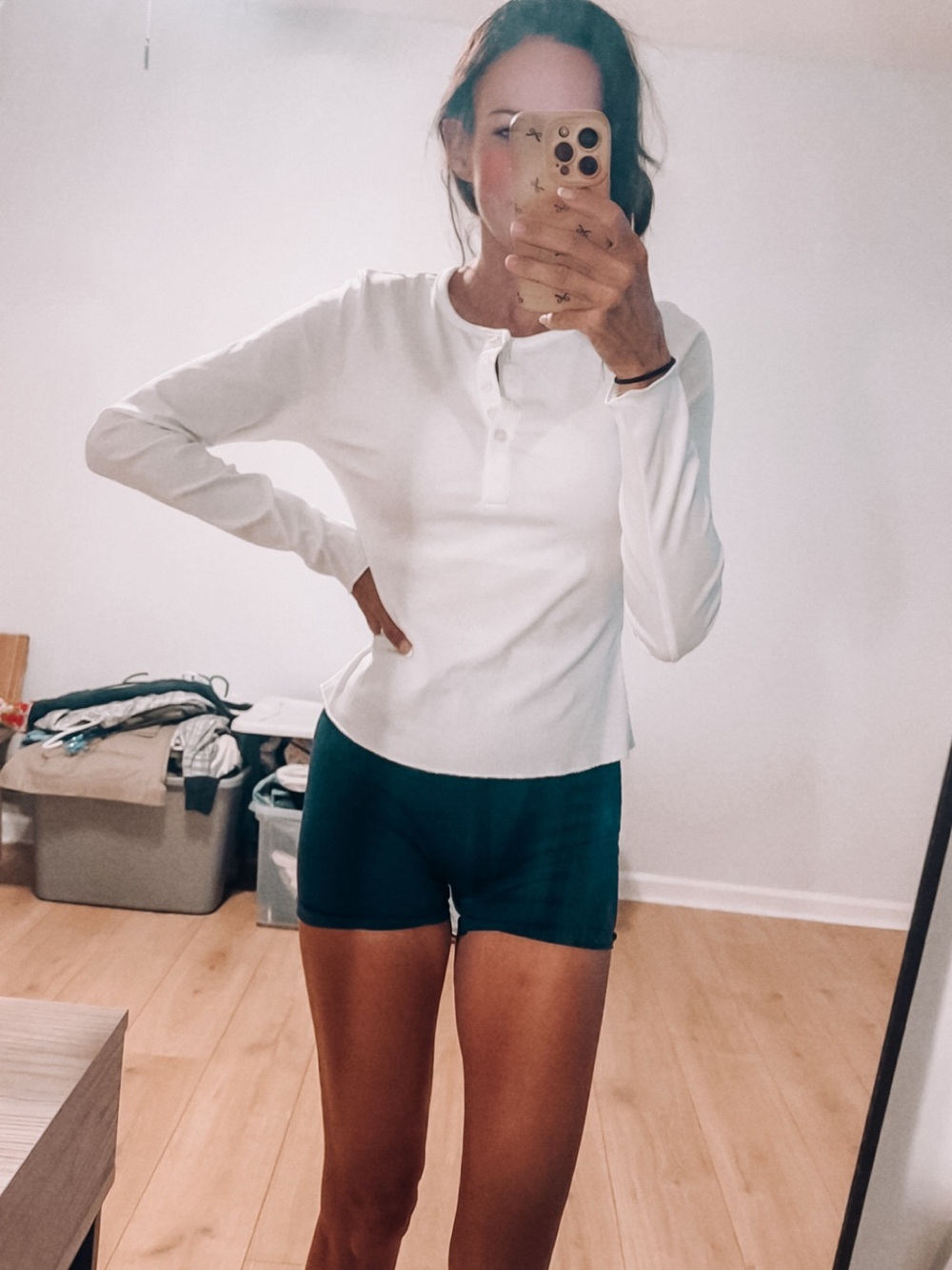 basic white ribbed tee